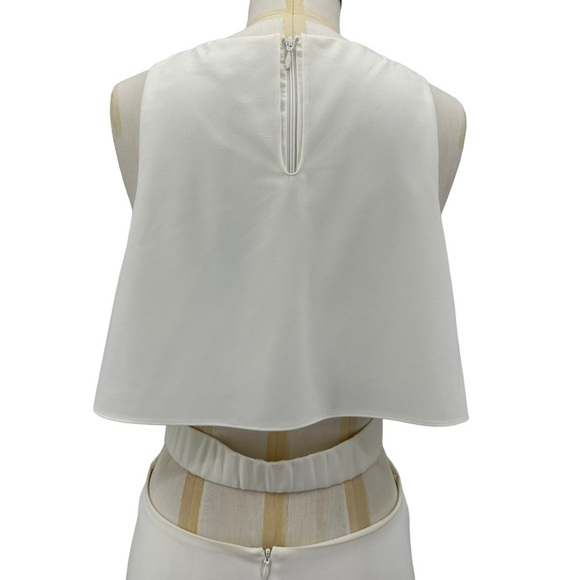 NEW Halston‎ Heritage Evening Cream Sleeveless Gown Side & Back Cutouts Size 10 - Picture 4 of 11